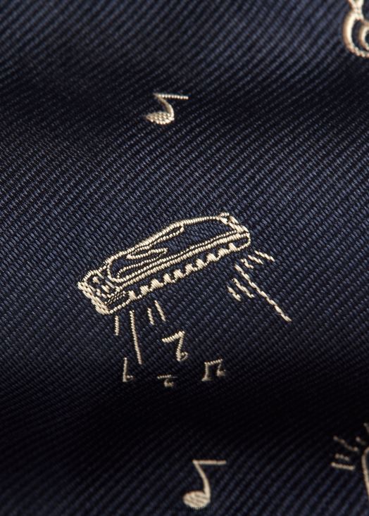 cravate en soie à motif musical faite main 46T60T8842 Hommes Ralph Lauren marine