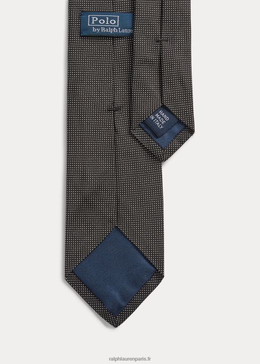 cravate en soie à pois 46T60T2274 Hommes Ralph Lauren noir blanc