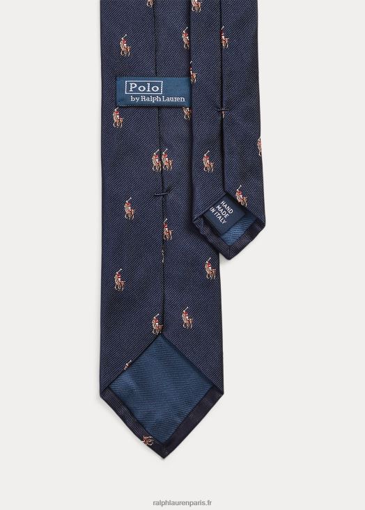 cravate en soie poney polo 46T60T2257 Hommes Ralph Lauren marine