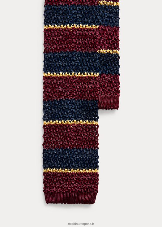 cravate en soie à rayures 46T60T2283 Hommes Ralph Lauren vin/marine/or