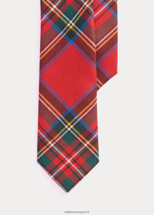 cravate étroite en laine tartan 46T60T2648 Hommes Ralph Lauren Rouge, Vert