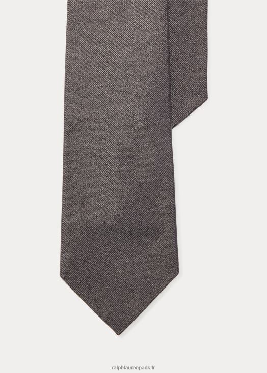 cravate étroite en rep de soie 46T60T2646 Hommes Ralph Lauren gris