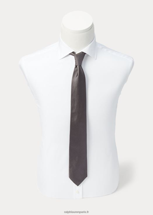 cravate étroite en rep de soie 46T60T2646 Hommes Ralph Lauren gris