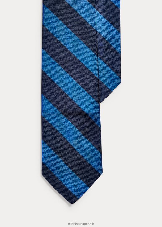 cravate étroite en rep de soie à rayures 46T60T2251 Hommes Ralph Lauren marine/royal