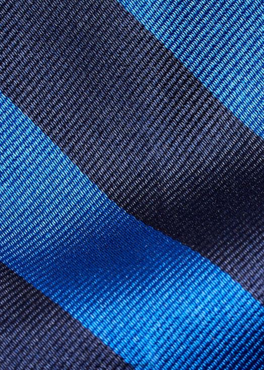 cravate étroite en rep de soie à rayures 46T60T2251 Hommes Ralph Lauren marine/royal