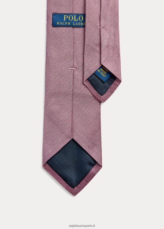 cravate étroite en soie à pois 46T60T2650 Hommes Ralph Lauren rose/blanc