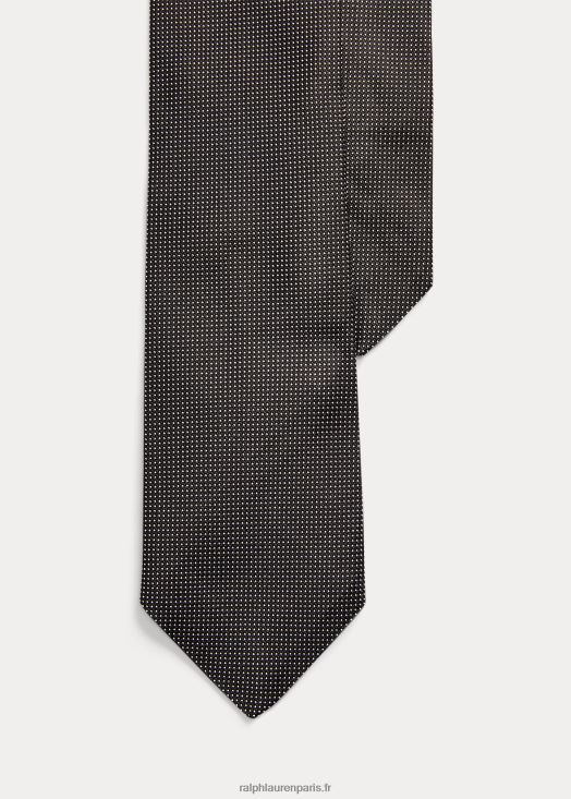 cravate étroite en soie à pois 46T60T2651 Hommes Ralph Lauren noir blanc