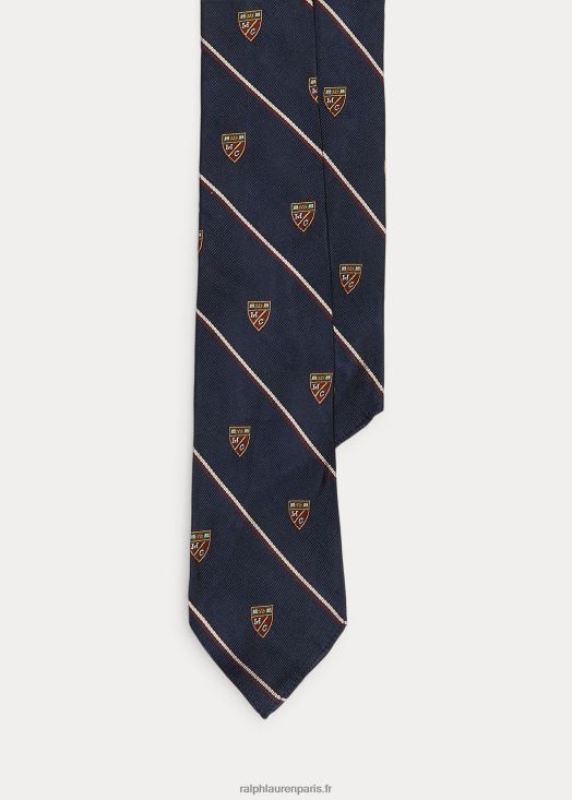 la cravate club de la collection morehouse 46T60T2633 Hommes Ralph Lauren marine/blanc