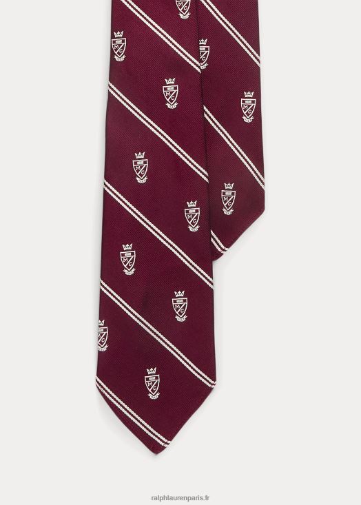 la cravate club de la collection morehouse 46T60T2634 Hommes Ralph Lauren marron/blanc