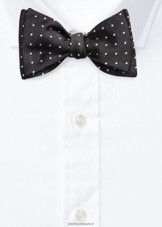 noeud papillon en reps de soie à pois 46T60T2286 Hommes Ralph Lauren noir blanc