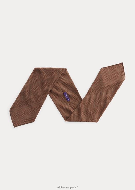 foulard en cachemire et soie Prince de Galles 46T60T8934 Hommes Ralph Lauren marron/sauge