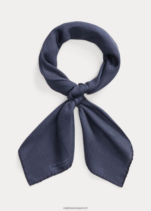 foulard en cachemire et soie Prince de Galles 46T60T8945 Hommes Ralph Lauren bleu marine/poussière