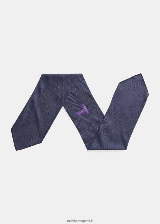 foulard en cachemire et soie Prince de Galles 46T60T8945 Hommes Ralph Lauren bleu marine/poussière