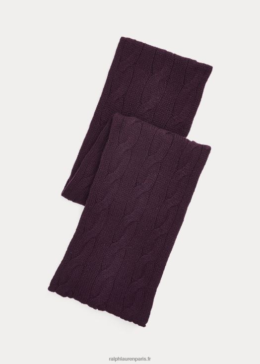 écharpe en cachemire à torsades 46T60T2793 Hommes Ralph Lauren manoir violet
