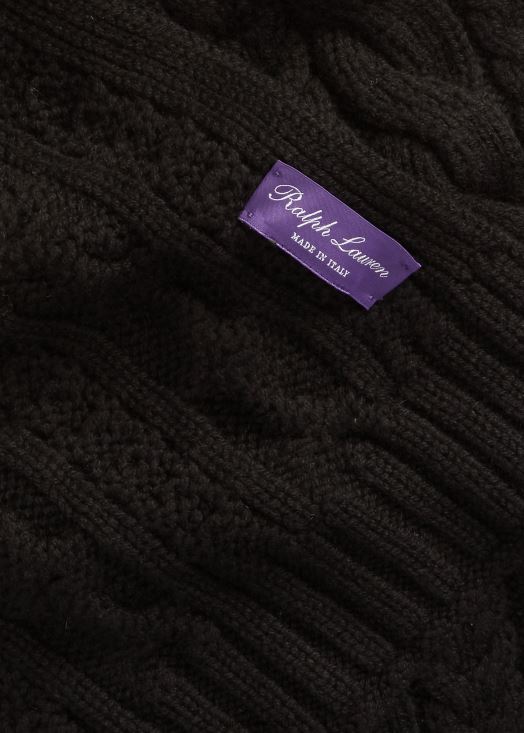 écharpe en cachemire à torsades 46T60T9004 Hommes Ralph Lauren noir