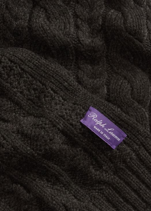 écharpe en cachemire à torsades 46T60T9005 Hommes Ralph Lauren charbon