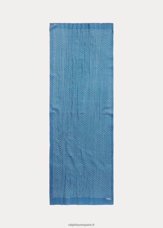 écharpe en coton à pois 46T60T2465 Hommes Ralph Lauren point indigo