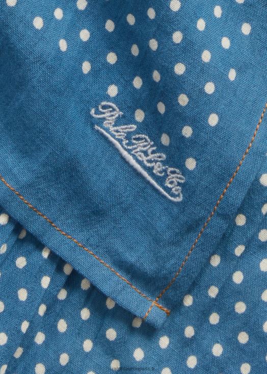 écharpe en coton à pois 46T60T2465 Hommes Ralph Lauren point indigo