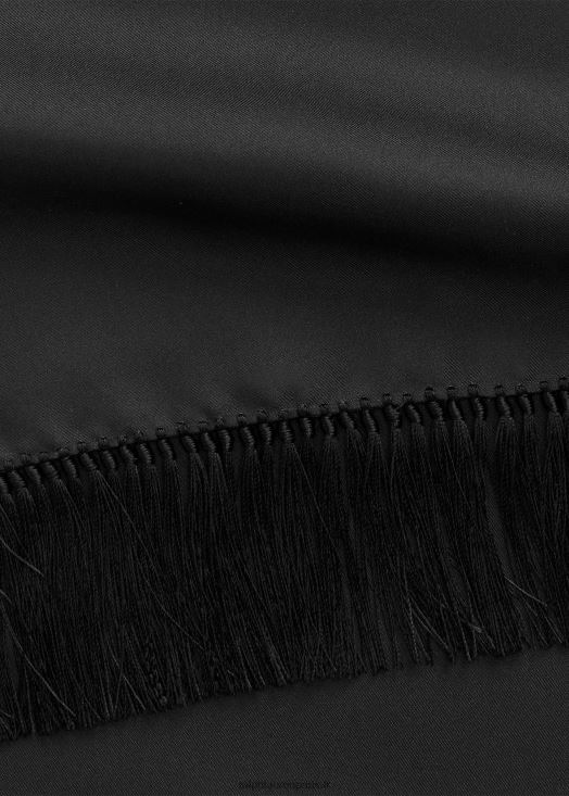 foulard en sergé de soie à franges 46T60T9021 Hommes Ralph Lauren noir