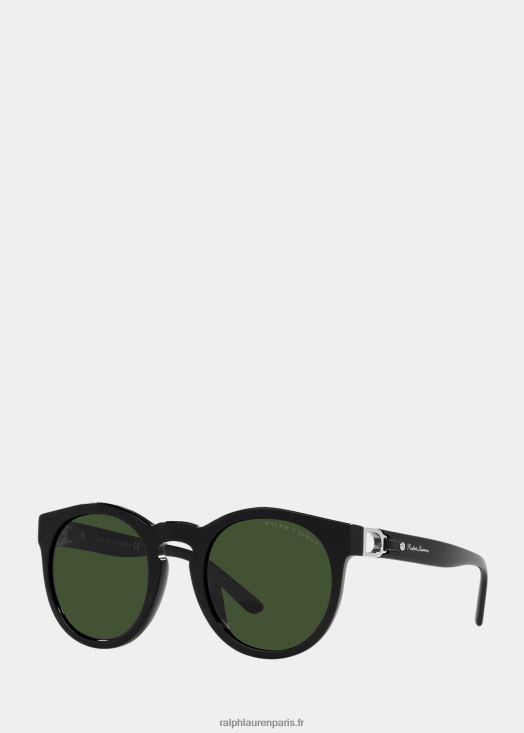 lunettes de soleil bedford à étrier 46T60T8991 Hommes Ralph Lauren noir brillant