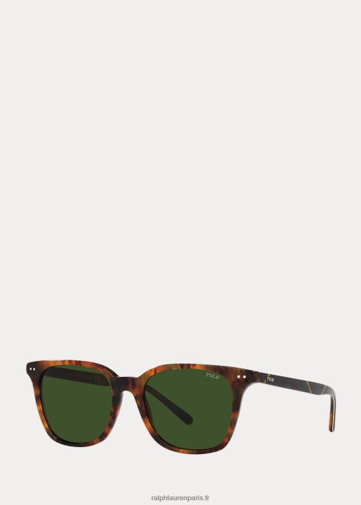 lunettes de soleil carrées à carreaux 46T60T8759 Hommes Ralph Lauren brillant jerry havane