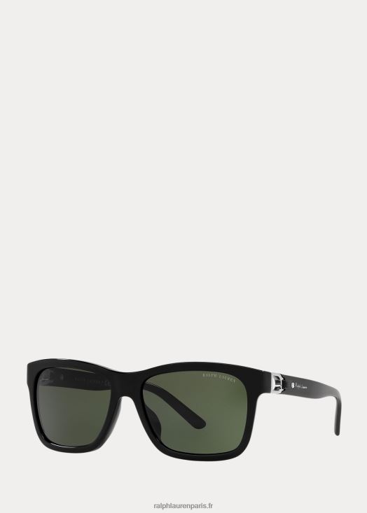 lunettes de soleil classiques à étriers 46T60T8990 Hommes Ralph Lauren noir brillant