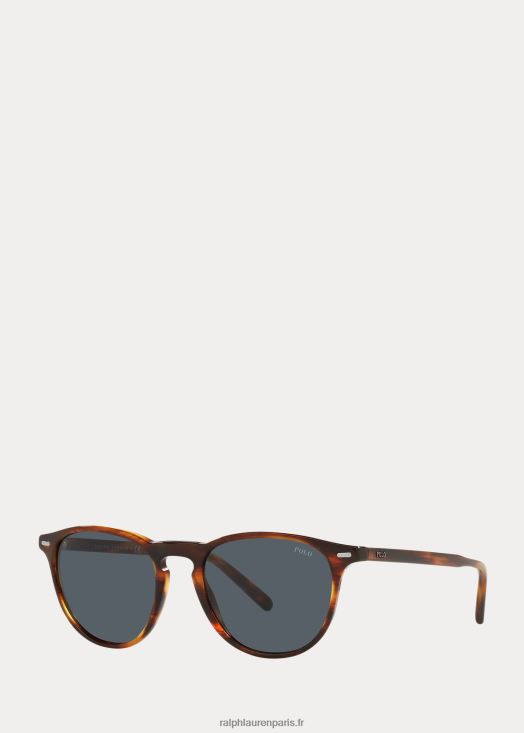 lunettes de soleil panto 46T60T2589 Hommes Ralph Lauren havane rayé brillant