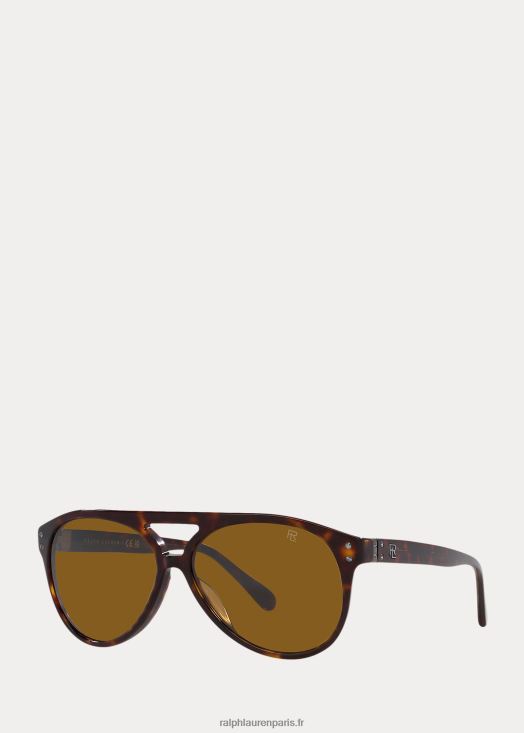 lunettes de soleil pilote automobile 46T60T9065 Hommes Ralph Lauren havane marron