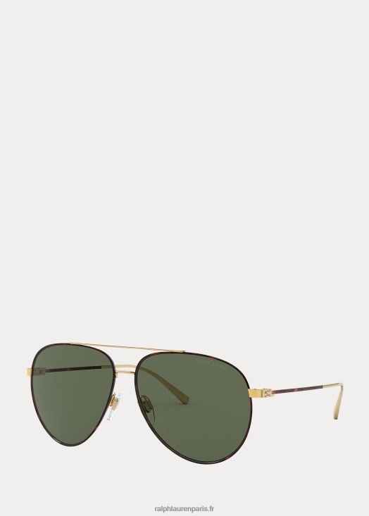 lunettes de soleil pilote de ville 46T60T2668 Hommes Ralph Lauren or brillant