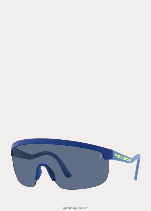 lunettes de soleil polo sport shield 46T60T9058 Hommes Ralph Lauren bleu mat