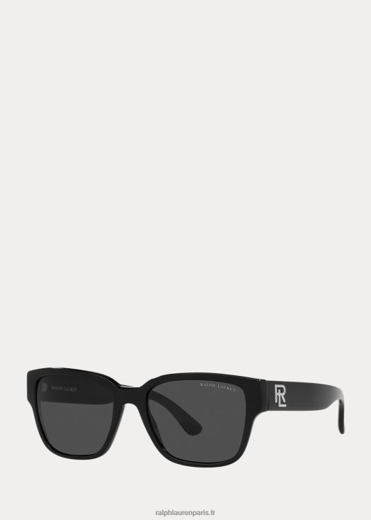 lunettes de soleil rectangulaires racer 46T60T8968 Hommes Ralph Lauren noir brillant