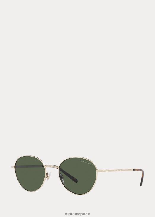 lunettes de soleil rondes en métal 46T60T2312 Hommes Ralph Lauren or pâle semi-brillant