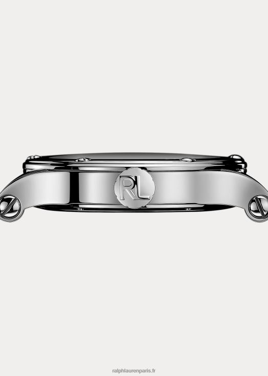 Acier chronomètre 45 mm 46T60T2864 Hommes Ralph Lauren cadran noir avec bois