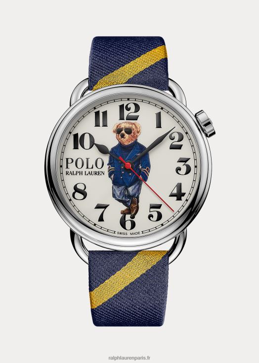Montre ours polo nautique 42 mm 46T60T2803 Hommes Ralph Lauren cadran blanc
