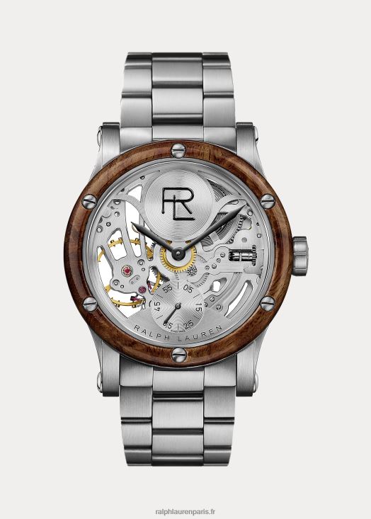 Squelette en acier de 45 mm 46T60T2833 Hommes Ralph Lauren cadran squelette gris