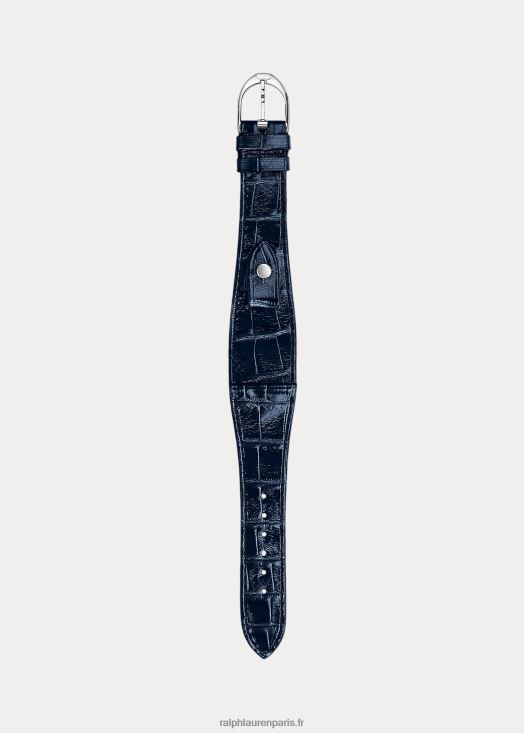 bracelet de montre alligator étrier moyen 46T60T2856 Hommes Ralph Lauren marine