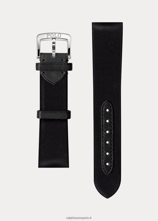 bracelet de montre en faille de soie 46T60T2826 Hommes Ralph Lauren noir