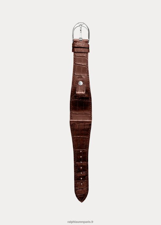 bracelet montre alligator grand étrier 46T60T2849 Hommes Ralph Lauren brun