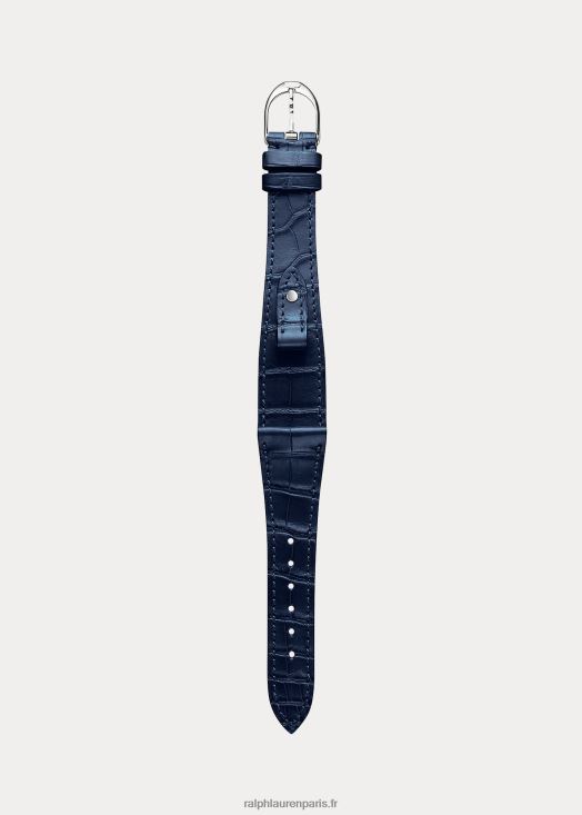 bracelet montre petit étrier en alligator 46T60T2861 Hommes Ralph Lauren marine