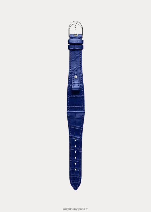 bracelet montre petit étrier en alligator 46T60T2862 Hommes Ralph Lauren bleu royal