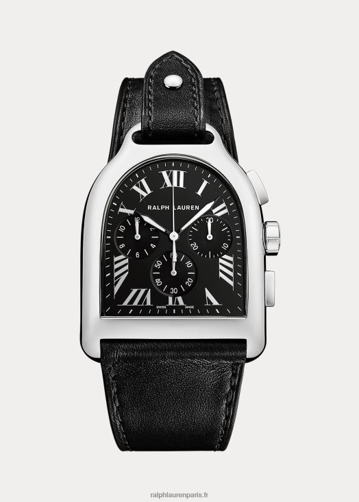 grand chronographe en acier 46T60T2809 Hommes Ralph Lauren cadran noir avec chrono