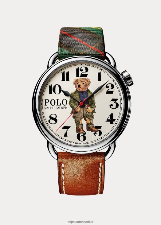 montre ours polo bedford 42 mm 46T60T2804 Hommes Ralph Lauren cadran blanc