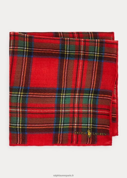 pochette de costume en laine à carreaux 46T60T2280 Hommes Ralph Lauren multicolore rouge