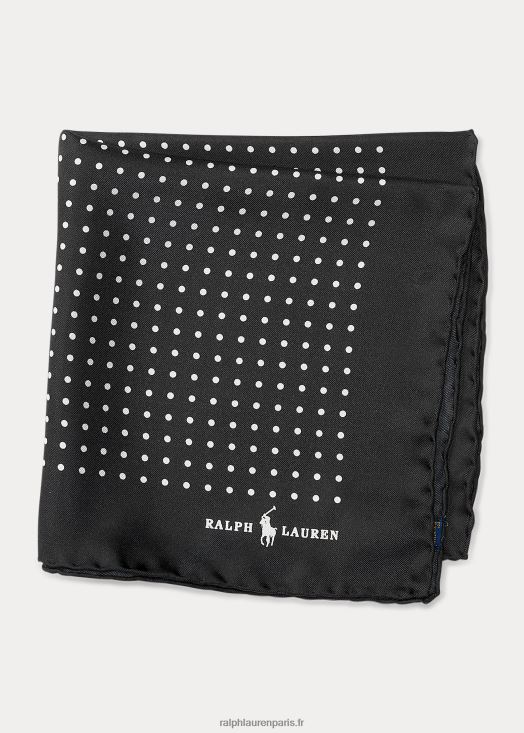 pochette de costume en soie à pois 46T60T2241 Hommes Ralph Lauren noir