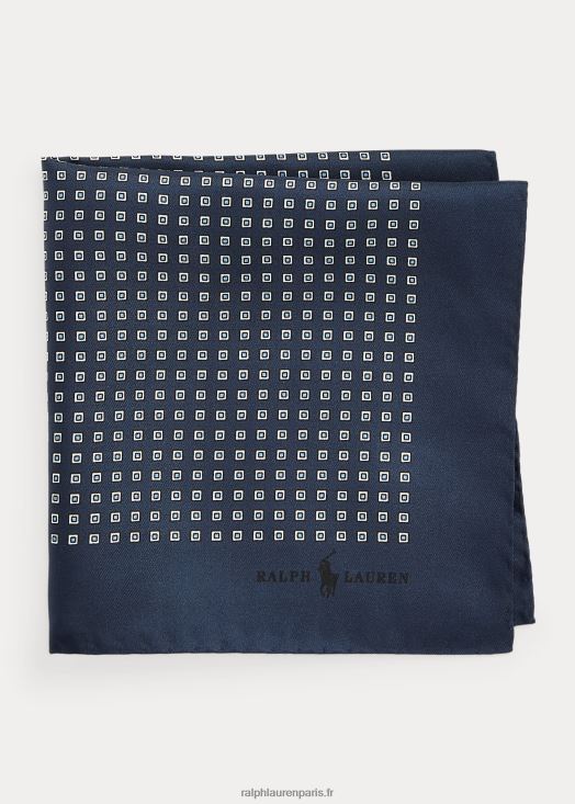 pochette de costume en soie soignée 46T60T2514 Hommes Ralph Lauren marine