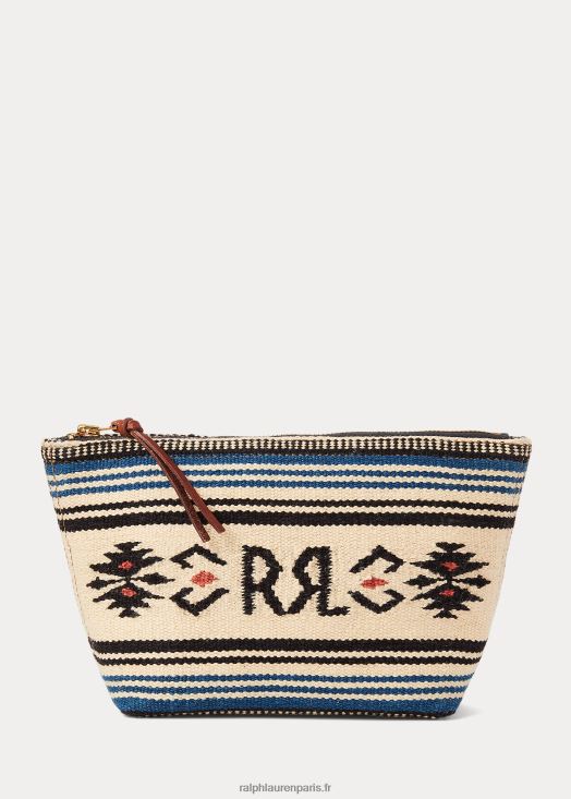 pochette jacquard tissée à la main 46T60T2233 Hommes Ralph Lauren crème multi/marron