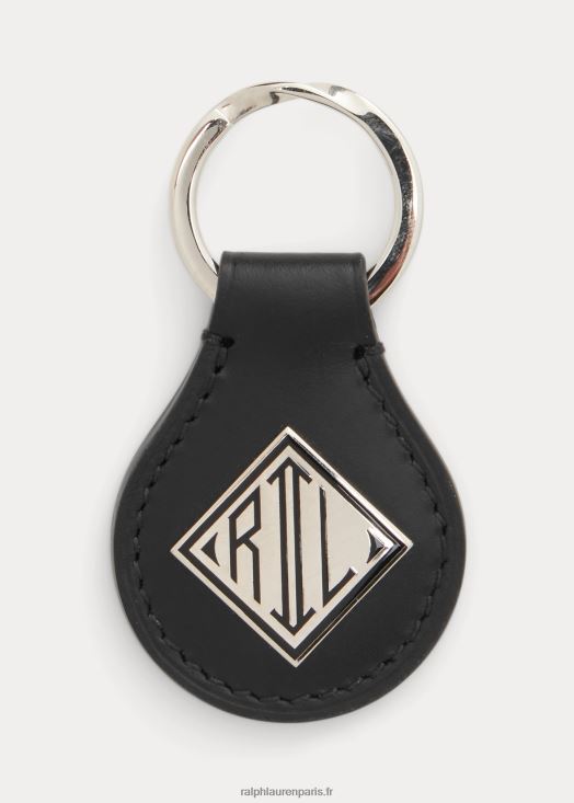 porte-clés en cuir de veau monogrammé 46T60T8981 Hommes Ralph Lauren noir