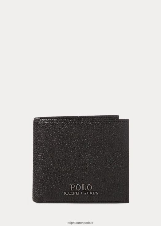 portefeuille en cuir grainé 46T60T2569 Hommes Ralph Lauren noir