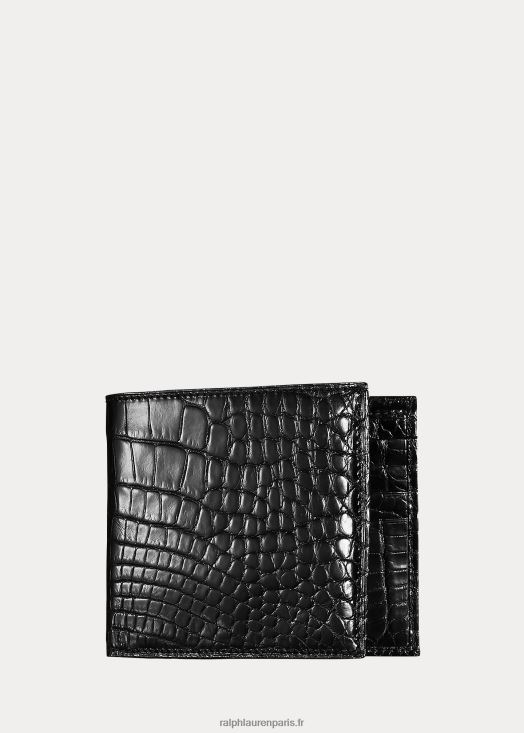 portefeuille hipster en alligator 46T60T9045 Hommes Ralph Lauren noir