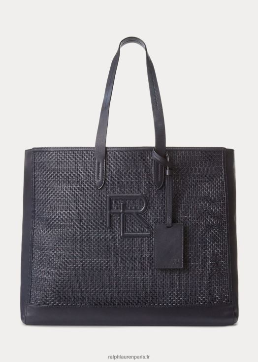 sac cabas en cuir de veau tressé Monogram 46T60T8956 Hommes Ralph Lauren président de la marine